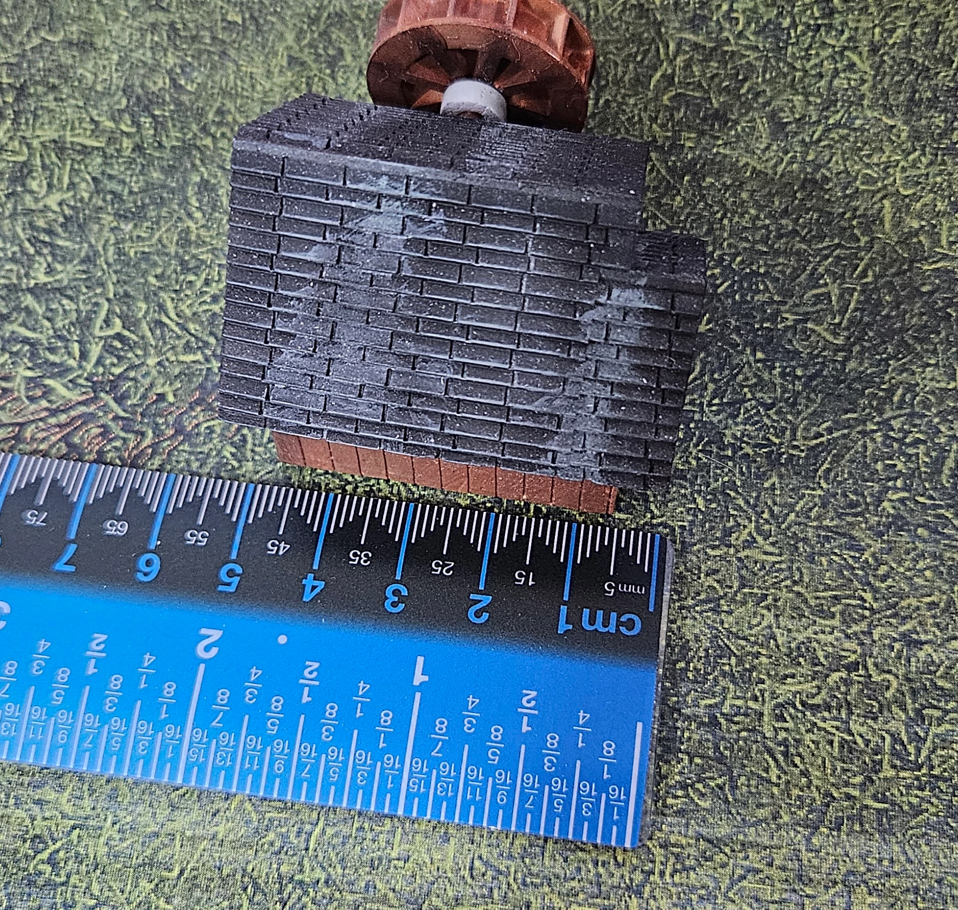 Depth view of HO scale waterwheel with small building